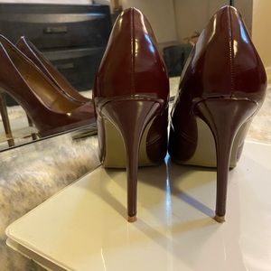 Faux leather heels